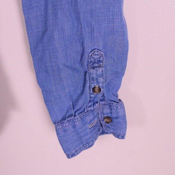 Women's American Eagle Denim Chambray Boyfriend Fit Button Down Shirt - Size S - Picture 7 of 10